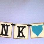 Mini Thank You Banner Blue Heart/ Wedding Garland/..