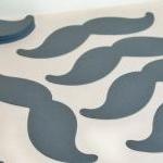 100 Gray Mustache Cardstock Die Cuts/ Grey..