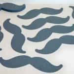 100 Gray Mustache Cardstock Die Cuts/ Grey..