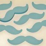 100 Blue Mustache Cardstock Die Cuts/ Moustache/..