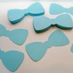 100 Bow Tie Die Cuts Light Blue/ Cardstock Bow..