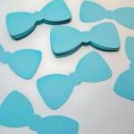 100 Bow Tie Die Cuts Light Blue/ Cardstock Bow..