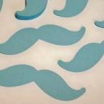 50 Blue Mustache Cardstock Die Cuts/ Moustache/..