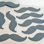 50 Gray Mustache Cardstock Die Cuts/ Grey..