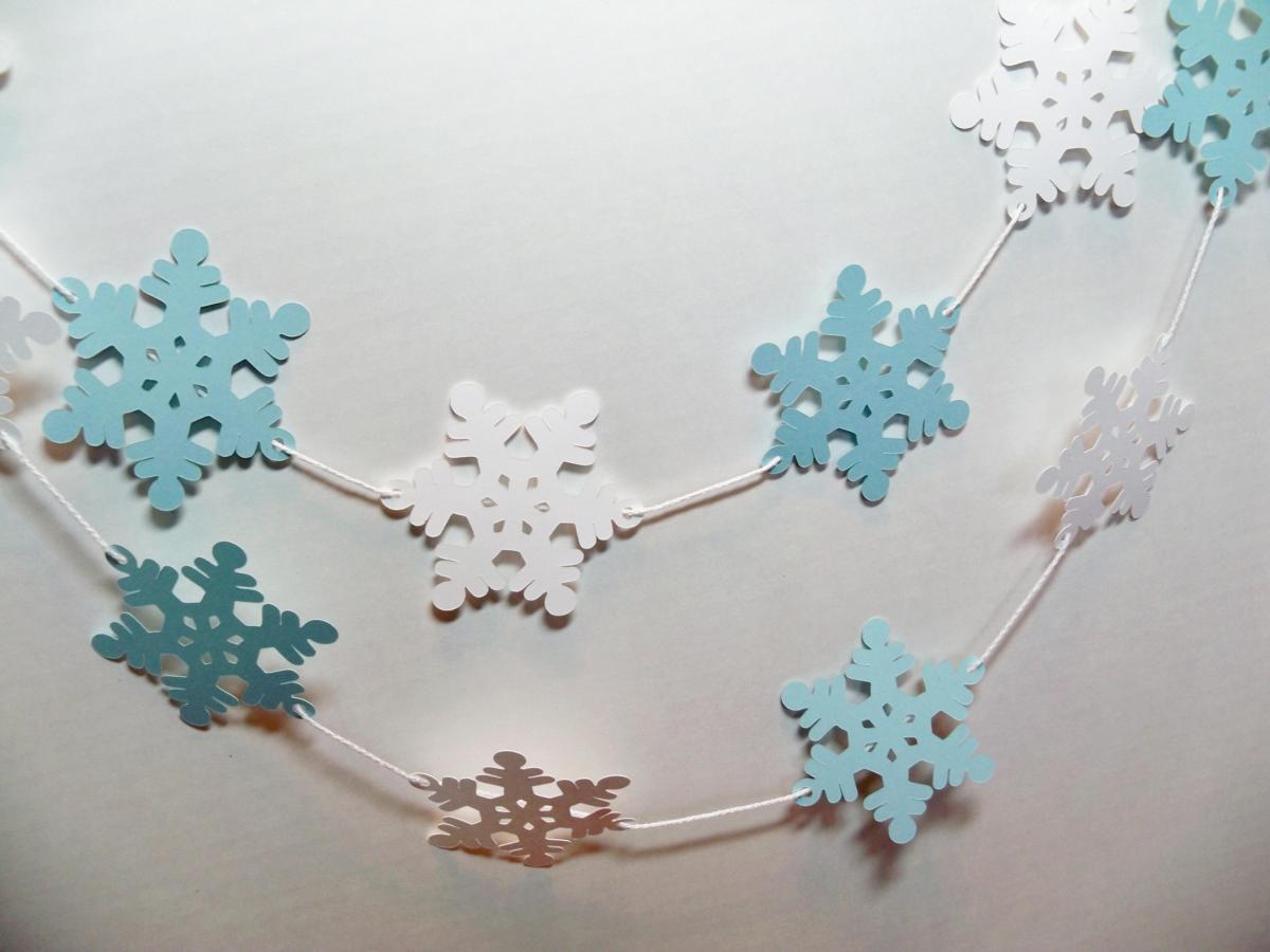 Snowflake Garland/ Christmas Banner/ Winter Wedding Garland/ Holiday Garland/onederland Party