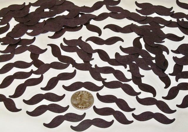 100 Mustache Confetti/ Moustache Die Cuts/ Little Man Decor/ Gender Reveal/ Wedding/ Shower