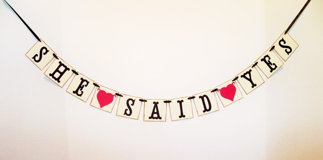 She Said Yes Mini Banner Engagement Garland Engagement Photo