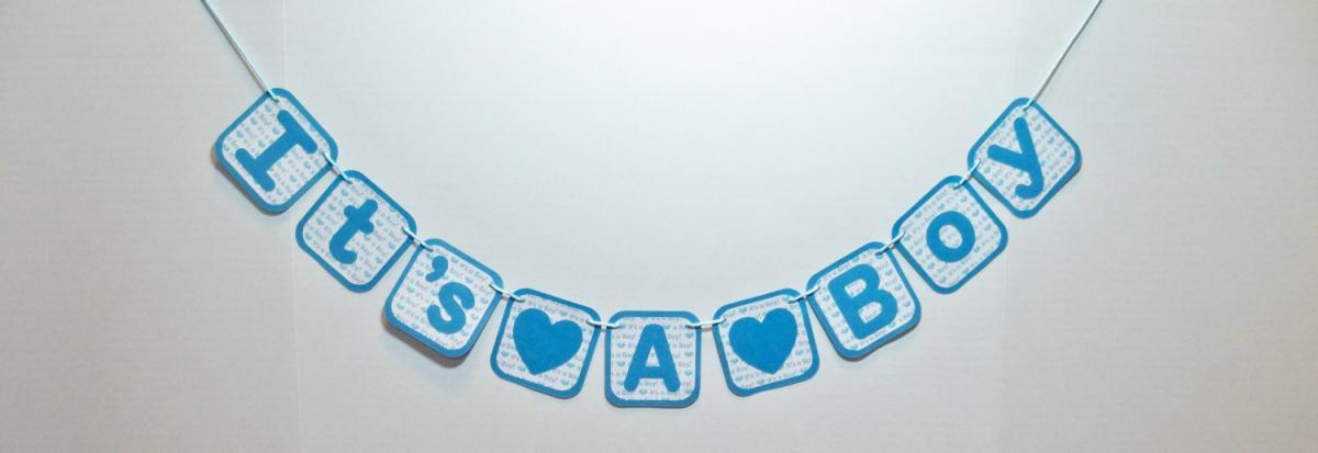 It's A Boy Banner/ Garland/ Pregnancy Photo Prop/ Baby Shower Decor/ Welcome Home Baby