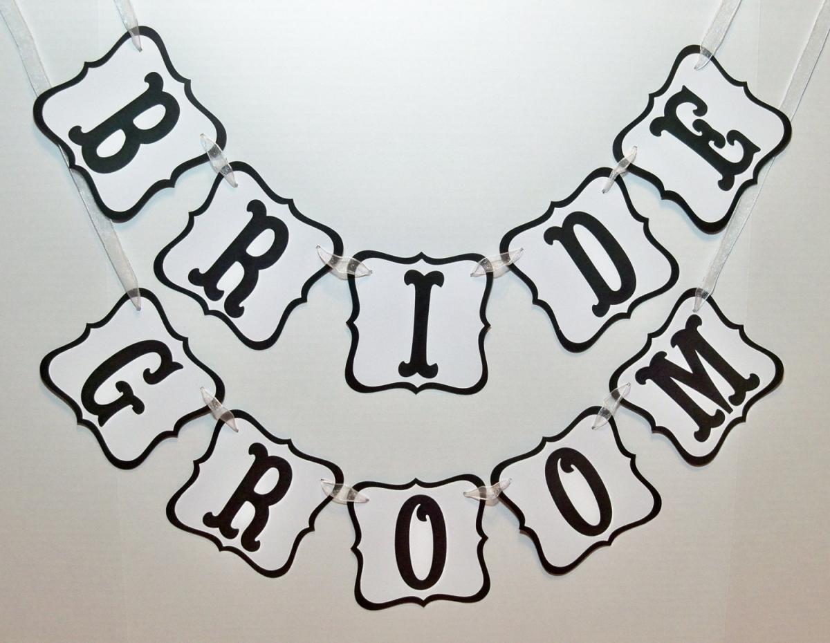 Bride Groom Banners/ Wedding Garlands/ Wedding/ Can Custom Colors