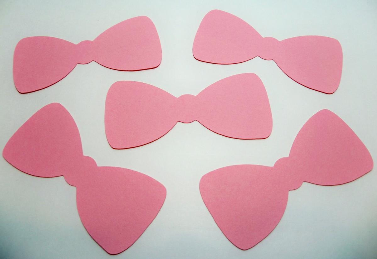 100 Bow Tie Die Cuts Pink/ Cardstock Bow Ties/ Party Favors/ Wedding/ Photo Props/scrapbooking